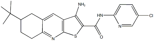 3-amino-6-tert-butyl-N-(5-chloro-2-pyridinyl)-5,6,7,8-tetrahydrothieno[2,3-b]quinoline-2-carboxamide 구조식 이미지