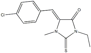 5-(4-chlorobenzylidene)-3-ethyl-1-methyl-2-thioxo-4-imidazolidinone Structure