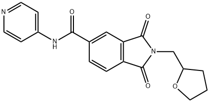 1,3-dioxo-N-(4-pyridinyl)-2-(tetrahydro-2-furanylmethyl)-5-isoindolinecarboxamide 구조식 이미지