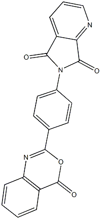 6-[4-(4-oxo-4H-3,1-benzoxazin-2-yl)phenyl]-5H-pyrrolo[3,4-b]pyridine-5,7(6H)-dione 구조식 이미지