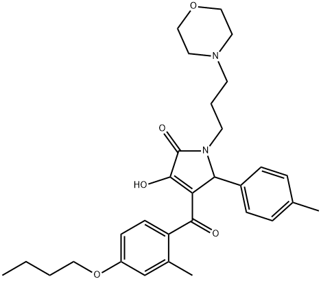 4-(4-butoxy-2-methylbenzoyl)-3-hydroxy-5-(4-methylphenyl)-1-(3-morpholin-4-ylpropyl)-1,5-dihydro-2H-pyrrol-2-one Structure