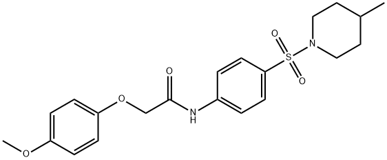 2-(4-methoxyphenoxy)-N-{4-[(4-methyl-1-piperidinyl)sulfonyl]phenyl}acetamide 구조식 이미지