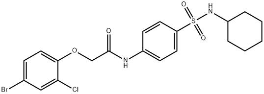 2-(4-bromo-2-chlorophenoxy)-N-{4-[(cyclohexylamino)sulfonyl]phenyl}acetamide 구조식 이미지