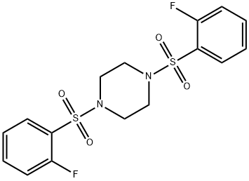 1,4-bis[(2-fluorophenyl)sulfonyl]piperazine 구조식 이미지