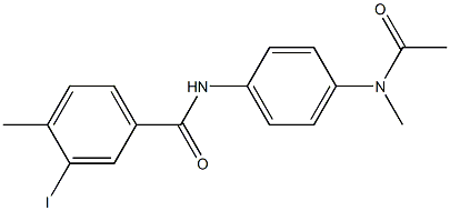 N-{4-[acetyl(methyl)amino]phenyl}-3-iodo-4-methylbenzamide 구조식 이미지