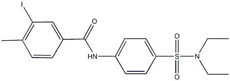 N-{4-[(diethylamino)sulfonyl]phenyl}-3-iodo-4-methylbenzamide 구조식 이미지