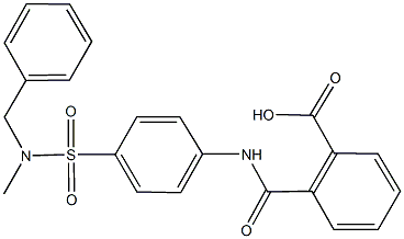 2-[(4-{[benzyl(methyl)amino]sulfonyl}anilino)carbonyl]benzoic acid Structure