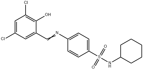 N-cyclohexyl-4-[(3,5-dichloro-2-hydroxybenzylidene)amino]benzenesulfonamide Structure