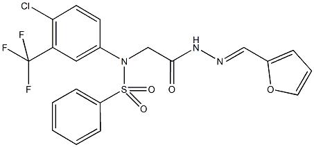 N-[4-chloro-3-(trifluoromethyl)phenyl]-N-{2-[2-(2-furylmethylene)hydrazino]-2-oxoethyl}benzenesulfonamide 구조식 이미지