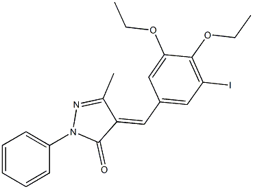 4-(3,4-diethoxy-5-iodobenzylidene)-5-methyl-2-phenyl-2,4-dihydro-3H-pyrazol-3-one Structure