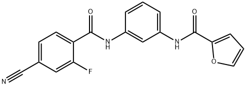 N-{3-[(4-cyano-2-fluorobenzoyl)amino]phenyl}-2-furamide Structure