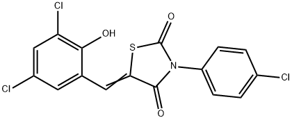 3-(4-chlorophenyl)-5-(3,5-dichloro-2-hydroxybenzylidene)-1,3-thiazolidine-2,4-dione Structure