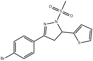 3-(4-bromophenyl)-1-(methylsulfonyl)-5-(2-thienyl)-4,5-dihydro-1H-pyrazole Structure