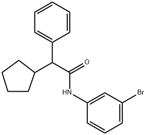 N-(3-bromophenyl)-2-cyclopentyl-2-phenylacetamide 구조식 이미지