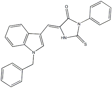 5-[(1-benzyl-1H-indol-3-yl)methylene]-3-phenyl-2-thioxo-4-imidazolidinone Structure