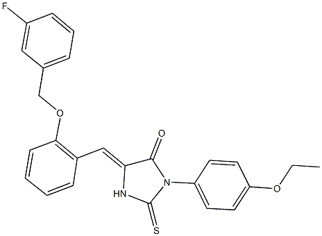 3-(4-ethoxyphenyl)-5-{2-[(3-fluorobenzyl)oxy]benzylidene}-2-thioxo-4-imidazolidinone 구조식 이미지