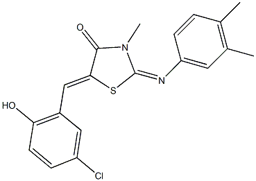 5-(5-chloro-2-hydroxybenzylidene)-2-[(3,4-dimethylphenyl)imino]-3-methyl-1,3-thiazolidin-4-one Structure