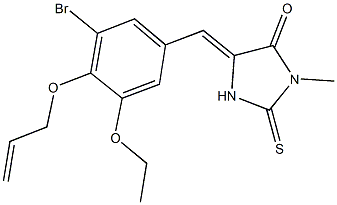 5-[4-(allyloxy)-3-bromo-5-ethoxybenzylidene]-3-methyl-2-thioxo-4-imidazolidinone Structure