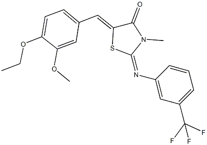 5-(4-ethoxy-3-methoxybenzylidene)-3-methyl-2-{[3-(trifluoromethyl)phenyl]imino}-1,3-thiazolidin-4-one Structure