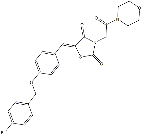 5-{4-[(4-bromobenzyl)oxy]benzylidene}-3-[2-(4-morpholinyl)-2-oxoethyl]-1,3-thiazolidine-2,4-dione 구조식 이미지