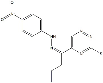 1-[3-(methylsulfanyl)-1,2,4-triazin-5-yl]-1-butanone {4-nitrophenyl}hydrazone 구조식 이미지