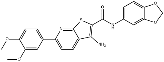 3-amino-N-(1,3-benzodioxol-5-yl)-6-(3,4-dimethoxyphenyl)thieno[2,3-b]pyridine-2-carboxamide Structure