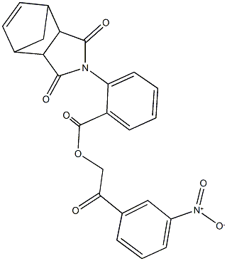 2-{3-nitrophenyl}-2-oxoethyl 2-(3,5-dioxo-4-azatricyclo[5.2.1.0~2,6~]dec-8-en-4-yl)benzoate 구조식 이미지