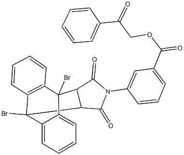 2-oxo-2-phenylethyl 3-(1,8-dibromo-16,18-dioxo-17-azapentacyclo[6.6.5.0~2,7~.0~9,14~.0~15,19~]nonadeca-2,4,6,9,11,13-hexaen-17-yl)benzoate 구조식 이미지