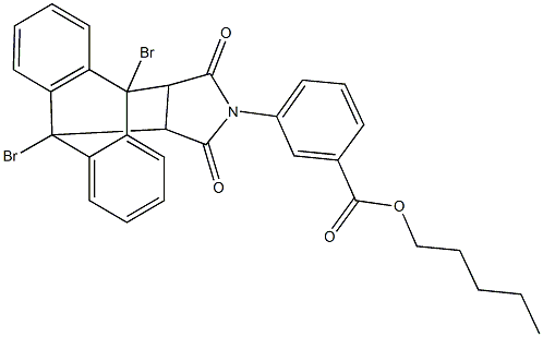 pentyl 3-(1,8-dibromo-16,18-dioxo-17-azapentacyclo[6.6.5.0~2,7~.0~9,14~.0~15,19~]nonadeca-2,4,6,9,11,13-hexaen-17-yl)benzoate 구조식 이미지