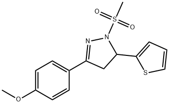 methyl 4-[1-(methylsulfonyl)-5-(2-thienyl)-4,5-dihydro-1H-pyrazol-3-yl]phenyl ether Structure