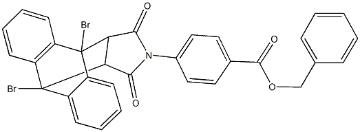 benzyl 4-(1,8-dibromo-16,18-dioxo-17-azapentacyclo[6.6.5.0~2,7~.0~9,14~.0~15,19~]nonadeca-2,4,6,9,11,13-hexaen-17-yl)benzoate 구조식 이미지