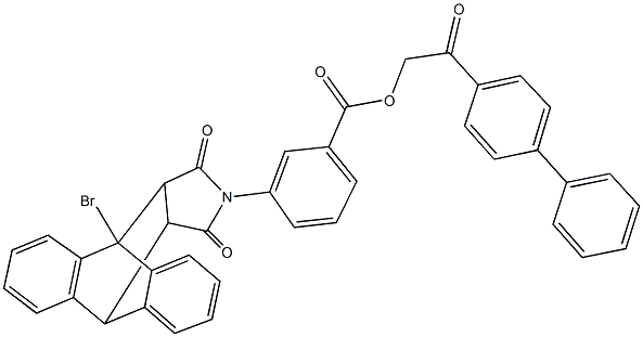 2-[1,1'-biphenyl]-4-yl-2-oxoethyl 3-(1-bromo-16,18-dioxo-17-azapentacyclo[6.6.5.0~2,7~.0~9,14~.0~15,19~]nonadeca-2,4,6,9,11,13-hexaen-17-yl)benzoate Structure
