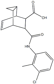 7-[(3-chloro-2-methylanilino)carbonyl]tricyclo[3.2.2.0~2,4~]non-8-ene-6-carboxylic acid Structure