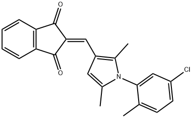 2-{[1-(5-chloro-2-methylphenyl)-2,5-dimethyl-1H-pyrrol-3-yl]methylene}-1H-indene-1,3(2H)-dione 구조식 이미지