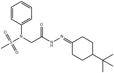 N-{2-[2-(4-tert-butylcyclohexylidene)hydrazino]-2-oxoethyl}-N-phenylmethanesulfonamide 구조식 이미지