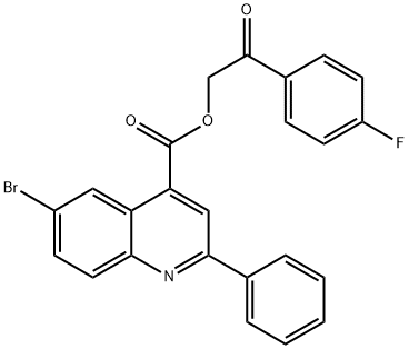 2-(4-fluorophenyl)-2-oxoethyl 6-bromo-2-phenyl-4-quinolinecarboxylate Structure
