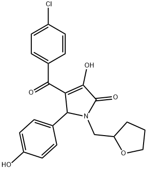 4-(4-chlorobenzoyl)-3-hydroxy-5-(4-hydroxyphenyl)-1-(tetrahydro-2-furanylmethyl)-1,5-dihydro-2H-pyrrol-2-one Structure