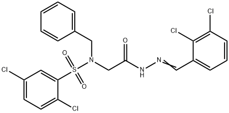 N-benzyl-2,5-dichloro-N-{2-[2-(2,3-dichlorobenzylidene)hydrazino]-2-oxoethyl}benzenesulfonamide 구조식 이미지