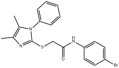 N-(4-bromophenyl)-2-[(4,5-dimethyl-1-phenyl-1H-imidazol-2-yl)sulfanyl]acetamide 구조식 이미지