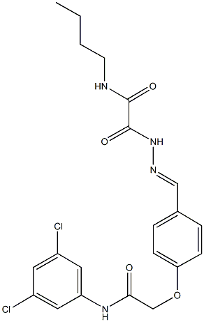 N-butyl-2-(2-{4-[2-(3,5-dichloroanilino)-2-oxoethoxy]benzylidene}hydrazino)-2-oxoacetamide 구조식 이미지