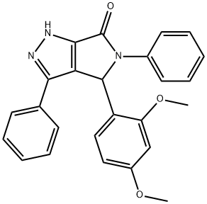 4-(2,4-dimethoxyphenyl)-3,5-diphenyl-4,5-dihydropyrrolo[3,4-c]pyrazol-6(1H)-one 구조식 이미지