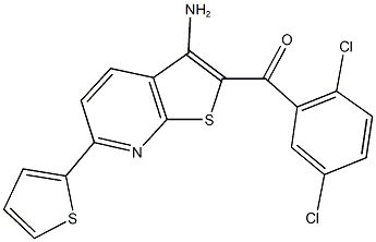 (3-amino-6-thien-2-ylthieno[2,3-b]pyridin-2-yl)(2,5-dichlorophenyl)methanone Structure