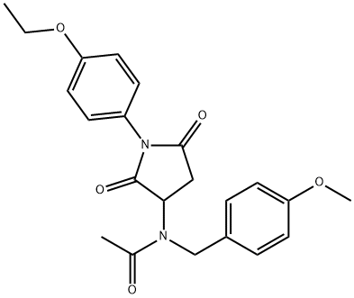 N-[1-(4-ethoxyphenyl)-2,5-dioxopyrrolidin-3-yl]-N-(4-methoxybenzyl)acetamide Structure