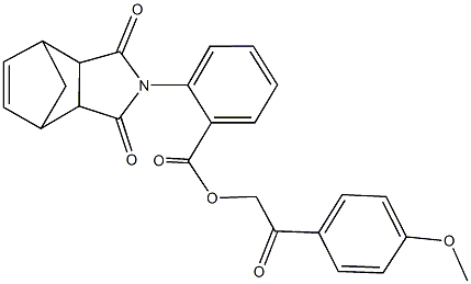 2-(4-methoxyphenyl)-2-oxoethyl 2-(3,5-dioxo-4-azatricyclo[5.2.1.0~2,6~]dec-8-en-4-yl)benzoate 구조식 이미지