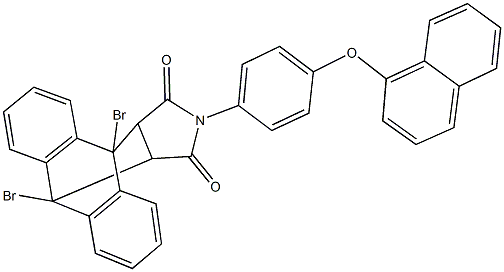 1,8-dibromo-17-[4-(1-naphthyloxy)phenyl]-17-azapentacyclo[6.6.5.0~2,7~.0~9,14~.0~15,19~]nonadeca-2,4,6,9,11,13-hexaene-16,18-dione 구조식 이미지