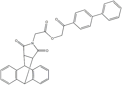 2-[1,1'-biphenyl]-4-yl-2-oxoethyl (16,18-dioxo-17-azapentacyclo[6.6.5.0~2,7~.0~9,14~.0~15,19~]nonadeca-2,4,6,9,11,13-hexaen-17-yl)acetate Structure