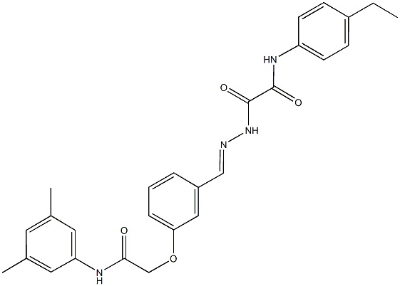 2-(2-{3-[2-(3,5-dimethylanilino)-2-oxoethoxy]benzylidene}hydrazino)-N-(4-ethylphenyl)-2-oxoacetamide Structure