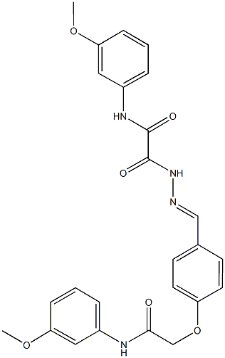 2-(2-{4-[2-(3-methoxyanilino)-2-oxoethoxy]benzylidene}hydrazino)-N-(3-methoxyphenyl)-2-oxoacetamide Structure