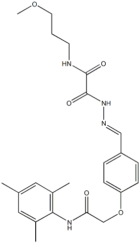 2-(2-{4-[2-(mesitylamino)-2-oxoethoxy]benzylidene}hydrazino)-N-(3-methoxypropyl)-2-oxoacetamide Structure