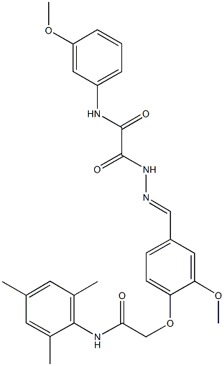 2-(2-{4-[2-(mesitylamino)-2-oxoethoxy]-3-methoxybenzylidene}hydrazino)-N-(3-methoxyphenyl)-2-oxoacetamide Structure